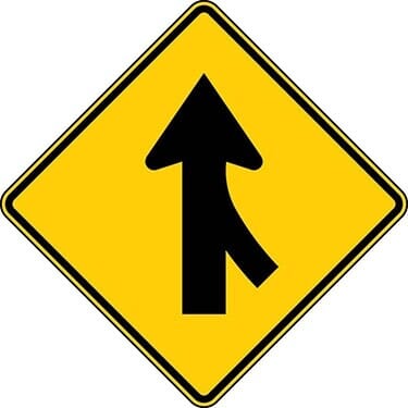 Right Merge Directional Sign