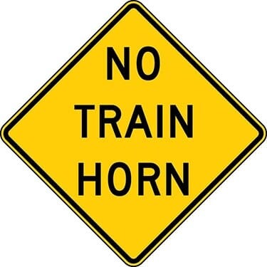No Train Horn Warning Sign