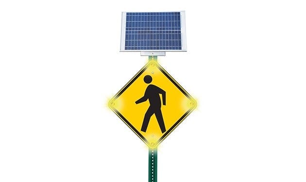 Flash Alert Solar Pedestrian Crossing Sign - - TreeTop Products