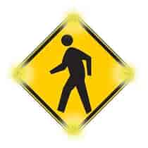 Flash Alert Solar Pedestrian Crossing Sign