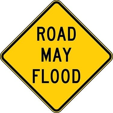 Road May Flood Warning Sign