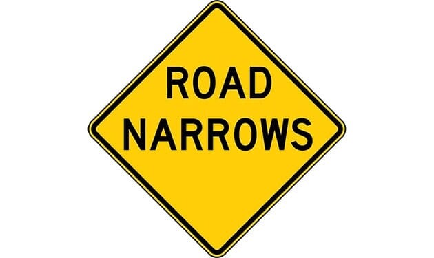 USA WARNING看板 Road Narrows Warning Sign SIGN-409 - - Barco Products Canada