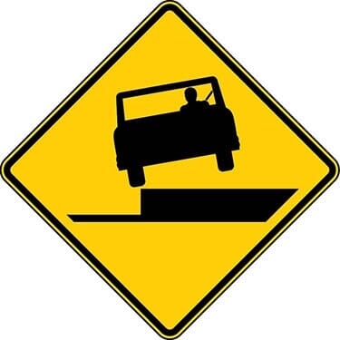 Shoulder Drop Off Left Symbol Sign