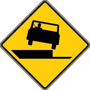 Shoulder Drop Off Right Symbol Sign
