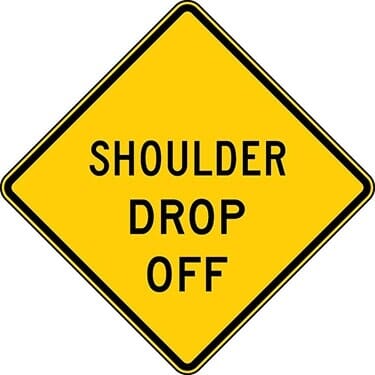 Shoulder Drop Off Warning Sign
