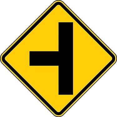 Right or Left "T" Intersection Symbol Sign