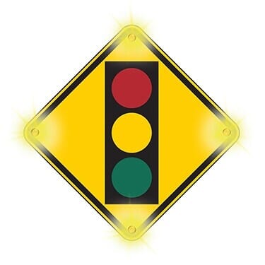 Flash Alert Solar Traffic Signal Ahead Sign