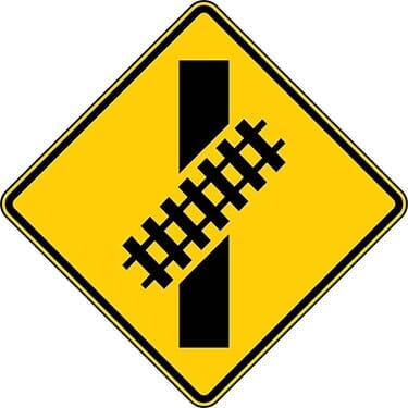 Skewed Crossing Symbol Sign