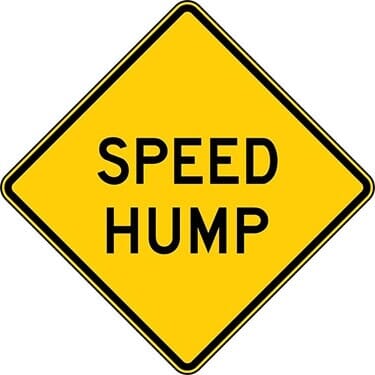 Speed Hump Warning Sign