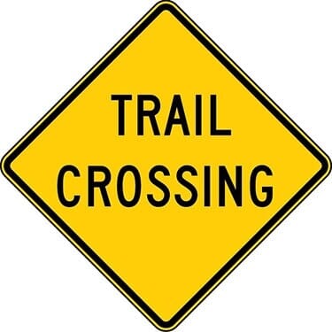 Trail Crossing Warning Sign