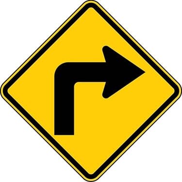 Turn Right Arrow, Diamond Sign