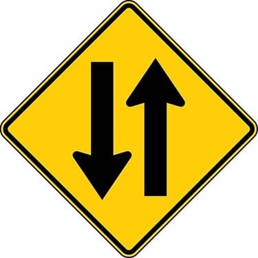Two Way Traffic Symbol Sign
