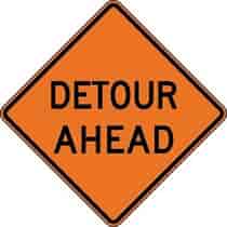 Detour Ahead Construction Sign