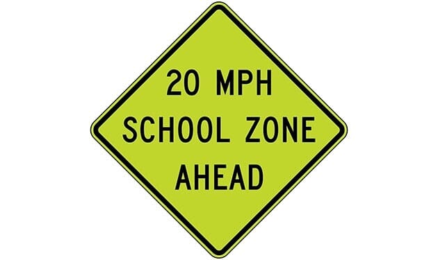 Reduced Speed School Zone Ahead 20 MPH Sign SIGN-371 - - Barco
