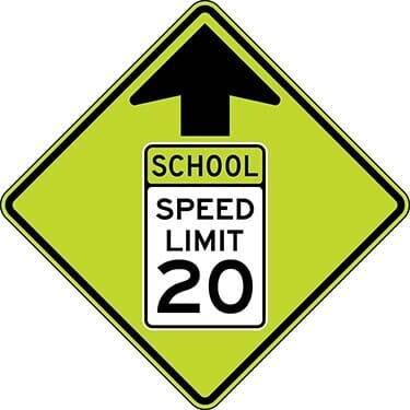 Reduced Speed School Zone Ahead Symbol Sign