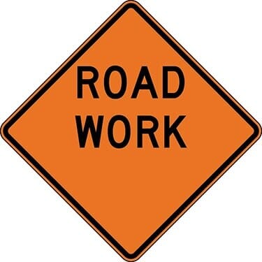 Road Work Construction Sign