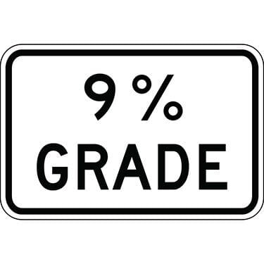 9% Grade Sign