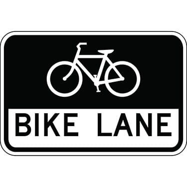 Bicycle Lane Only with Bicycle Symbol Sign