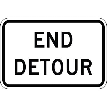 End Detour Construction Sign