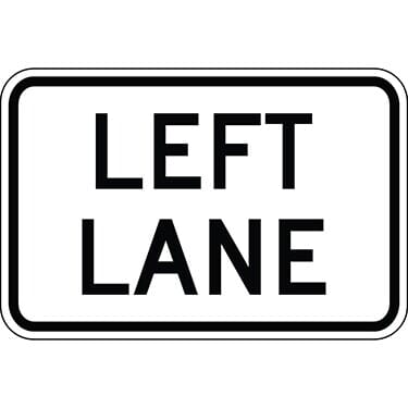 Left Lane Directional Sign