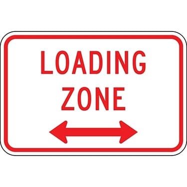 Loading Zone with Double Arrow Sign