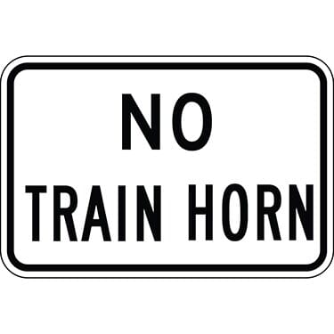 No Train Horn Warning Plaque Sign