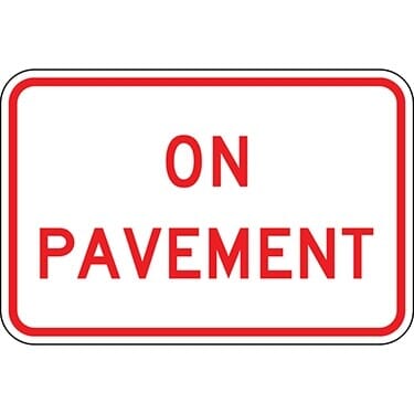 On Pavement Sign