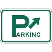 Parking Area with Right Arrow Sign