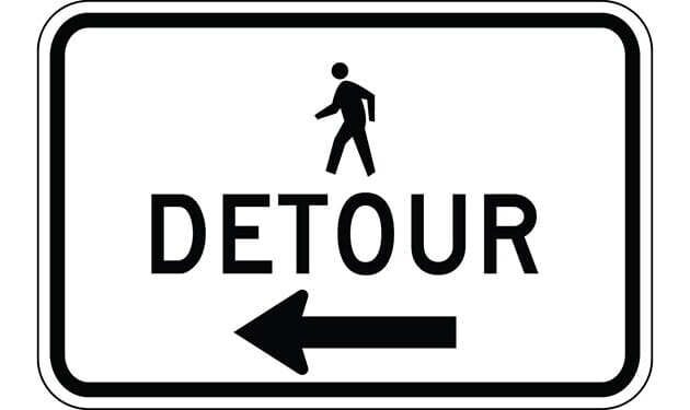 韓国ブランド通販サイト Detour with Pedestrian Symbol Construction Sign SIGN-106 アンティーク雑貨