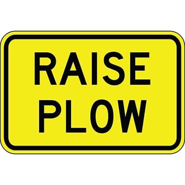 Raise Plow Sign