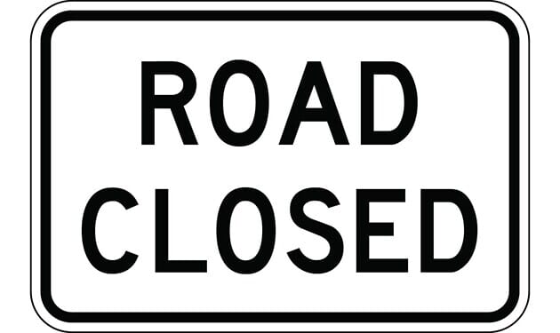 Road Closed Sign Black SIGN 403 Barco Products Canada