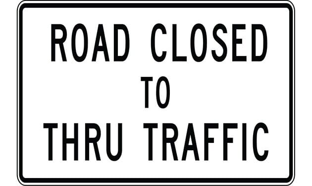 Road Closed To Thru Traffic Sign