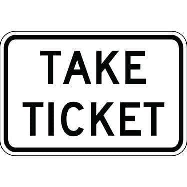 Take Ticket Tollway Sign