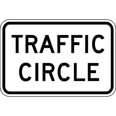 Traffic Circle Warning Sign