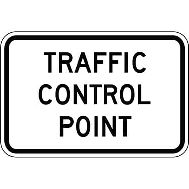 Traffic Control Point Warning Sign