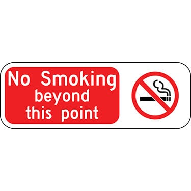 No Smoking Beyond This Point Symbol - Steel Sign