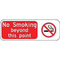No Smoking Beyond This Point Symbol - Steel Sign