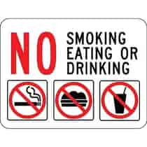 No Smoking Eating Or Drinking Sign