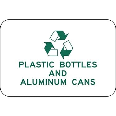 Recycle Plastic Bottles And Aluminum Cans with Symbol Sign