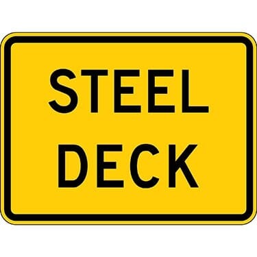 Steel Deck Warning Sign