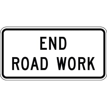 End Road Work Construction Sign