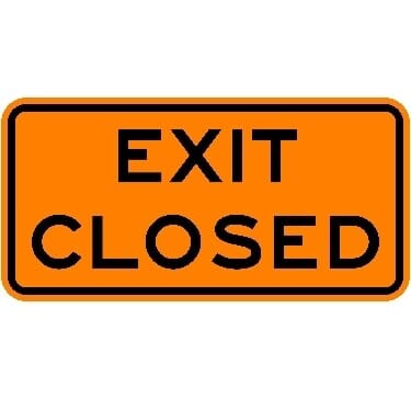Exit Closed Construction Sign