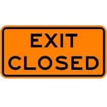 Exit Closed Construction Sign