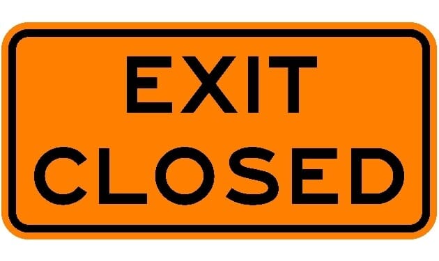 Exit Closed Construction Sign SIGN 157 Barco Products Canada