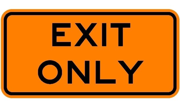 Exit Only Construction Sign SIGN-158 - - Barco Products
