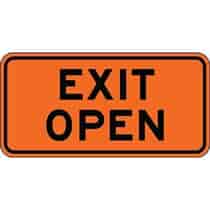 Exit Open Construction Sign