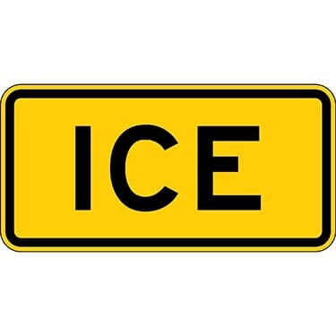 Ice Warning Sign