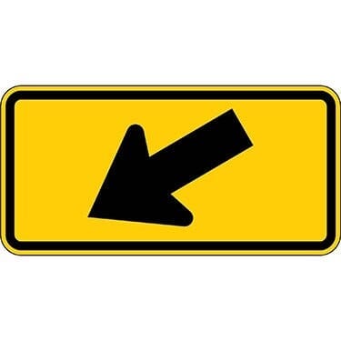 Down Diagonal Left Arrow Sign