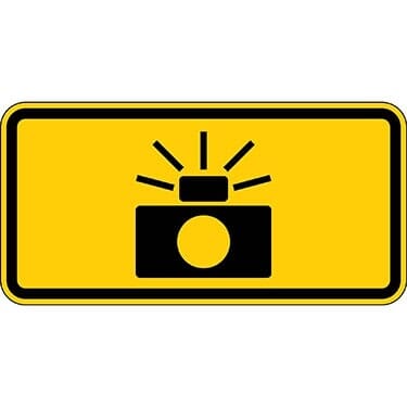 Photo Enforced Symbol Yellow Sign