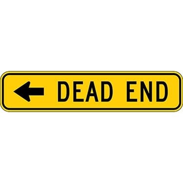 Dead End with Left Arrow Sign